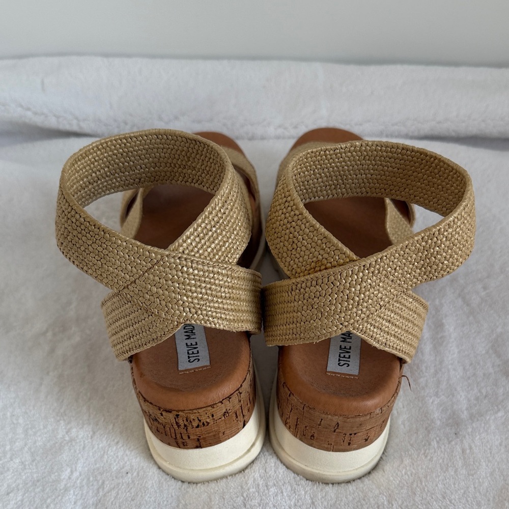 Steve Madden Bandi Espadrille Platform Sandal | Natural Raffia | Size 8.5 - Picture 8 of 16